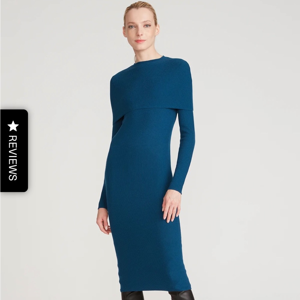 Halston wool ribbed dress